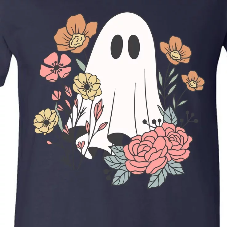 Ghost Floral V-Neck T-Shirt