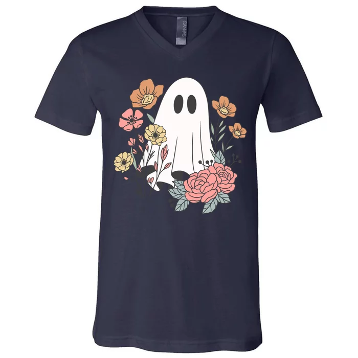 Ghost Floral V-Neck T-Shirt