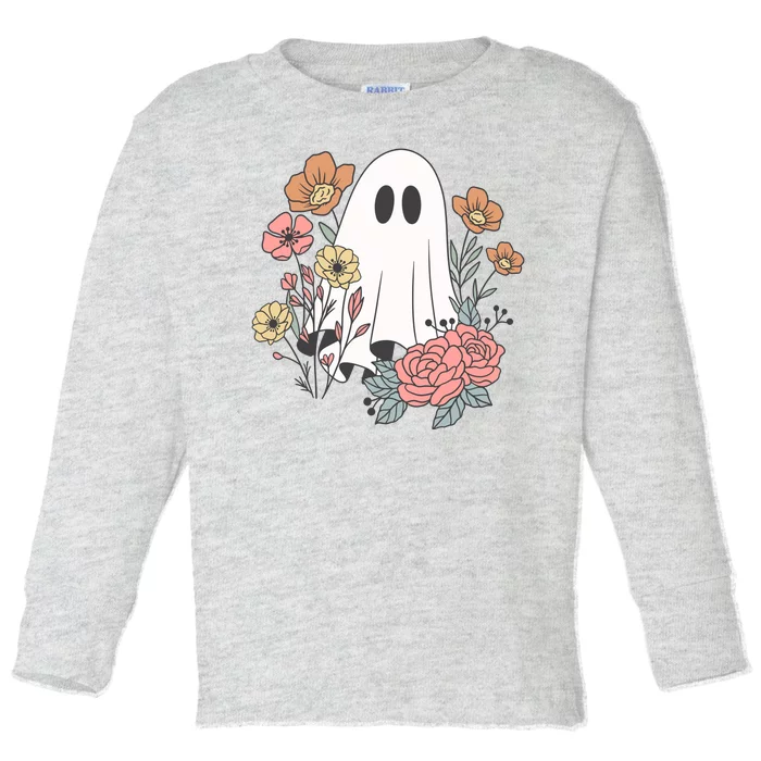 Ghost Floral Toddler Long Sleeve Shirt