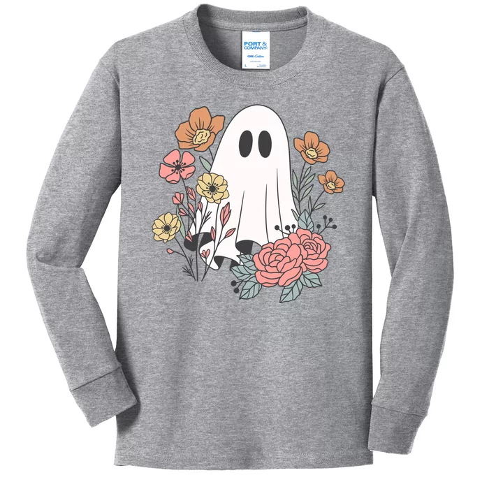 Ghost Floral Kids Long Sleeve Shirt