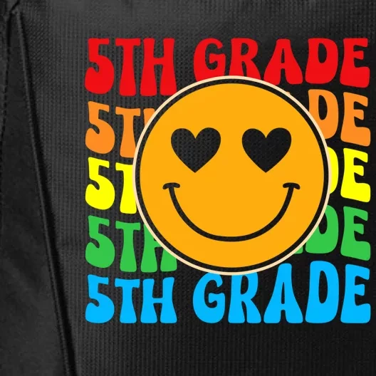 Groovy Fifth Grade Vibes Face Retro Teachers Back To School Funny Gift City Backpack