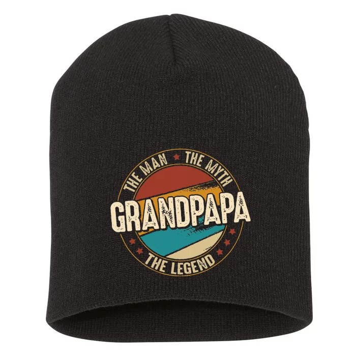 Grandpapa From Grandchildren Grandpapa Myth Legend Short Acrylic Beanie