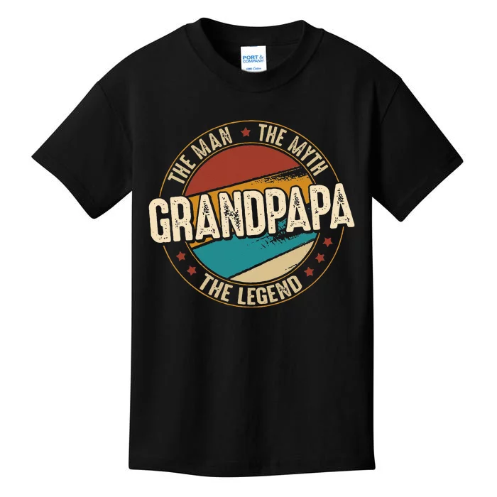 Grandpapa From Grandchildren Grandpapa Myth Legend Kids T-Shirt