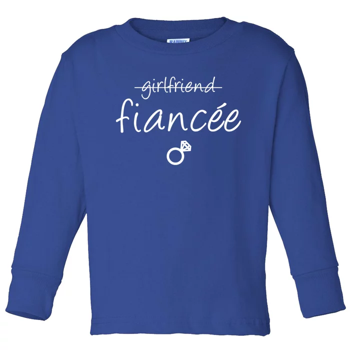 Girlfriend Fiancee Gift Fiance Engaget Party Gift Toddler Long Sleeve Shirt