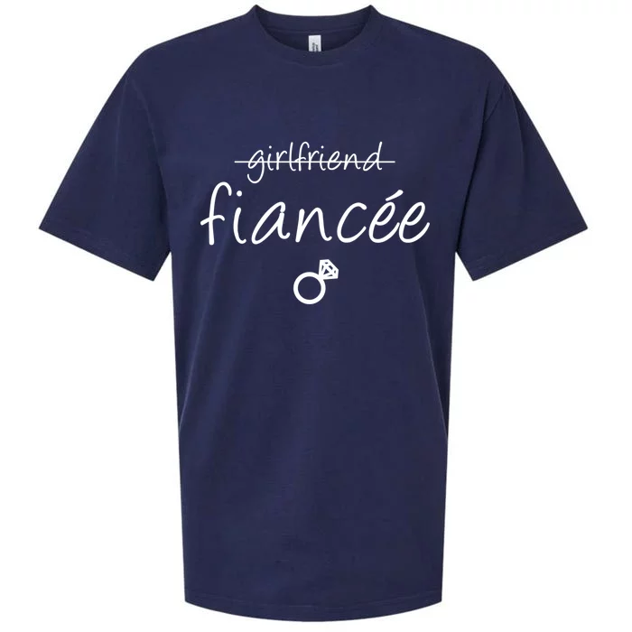 Girlfriend Fiancee Gift Fiance Engaget Party Gift Sueded Cloud Jersey T-Shirt