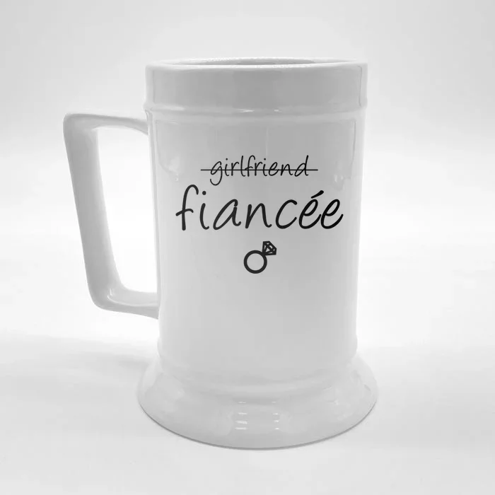 Girlfriend Fiancee Gift Fiance Engaget Party Gift Front & Back Beer Stein