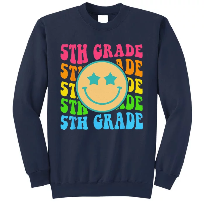 Groovy Fifth Grade Vibes Face Retro Teachers Back To School Sweatshirt