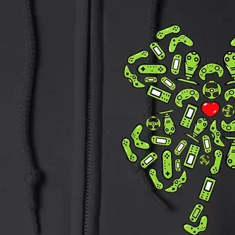 Gift for Gamer Shamrock St Patricks Day Irish Full Zip Hoodie