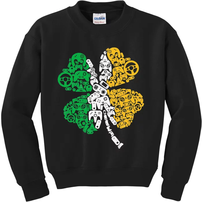 Gift for Gamer Shamrock St Patricks Day Irish Kids Sweatshirt