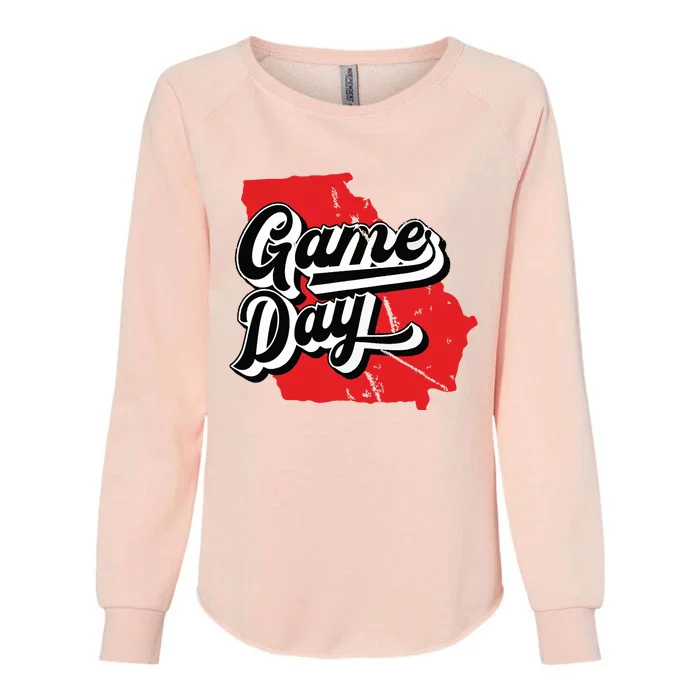 Georgia Football Game Day Vintage Womens California Wash Sweatshirt