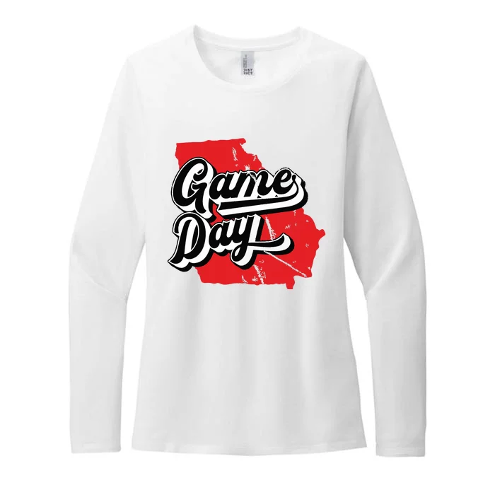 Georgia Football Game Day Vintage Womens CVC Long Sleeve Shirt