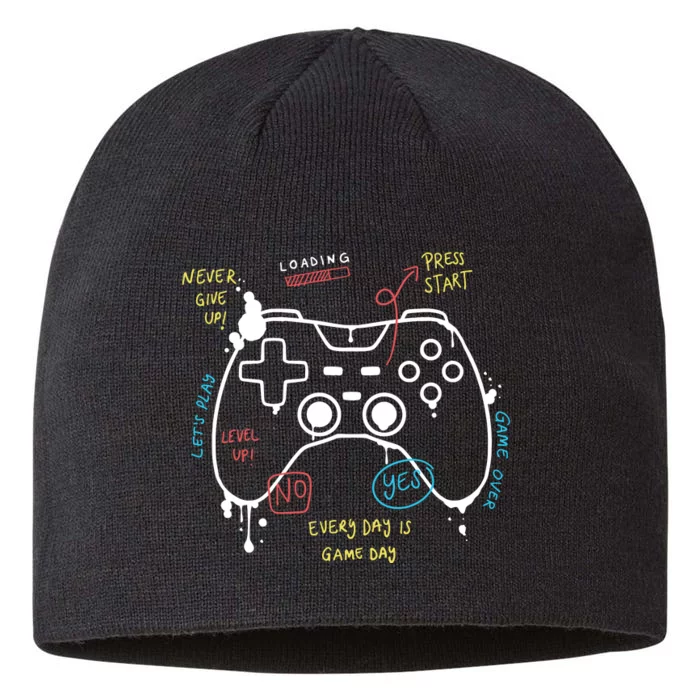 Gamer Funny Gaming Remote Everyday Is Game Day 8 1/2in Sustainable Knit Beanie