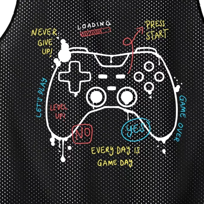 Gamer Funny Gaming Remote Everyday Is Game Day Mesh Reversible Basketball Jersey Tank