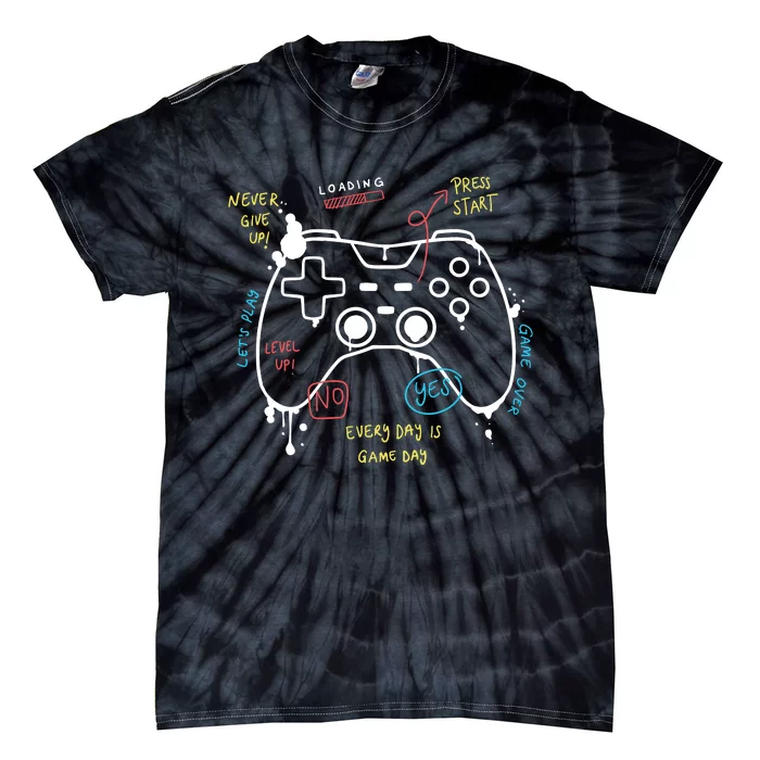 Gamer Funny Gaming Remote Everyday Is Game Day Tie-Dye T-Shirt