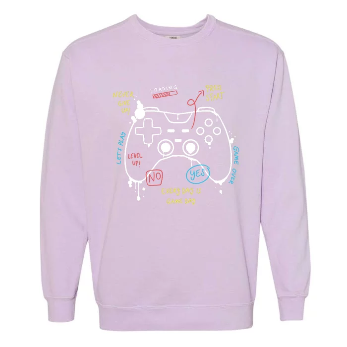 Gamer Funny Gaming Remote Everyday Is Game Day Garment-Dyed Sweatshirt