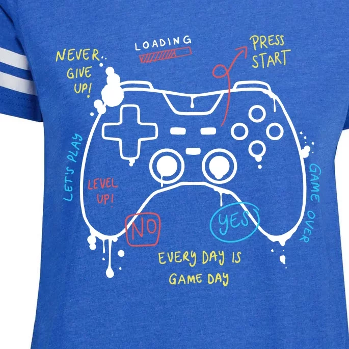 Gamer Funny Gaming Remote Everyday Is Game Day Enza Ladies Jersey Football T-Shirt