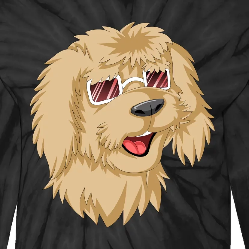 Goldendoodle Face Tie-Dye Long Sleeve Shirt