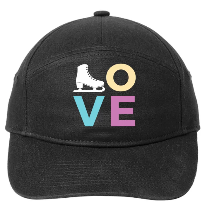 Gift For Girls Wo LOVE Ice Skate 7-Panel Snapback Hat