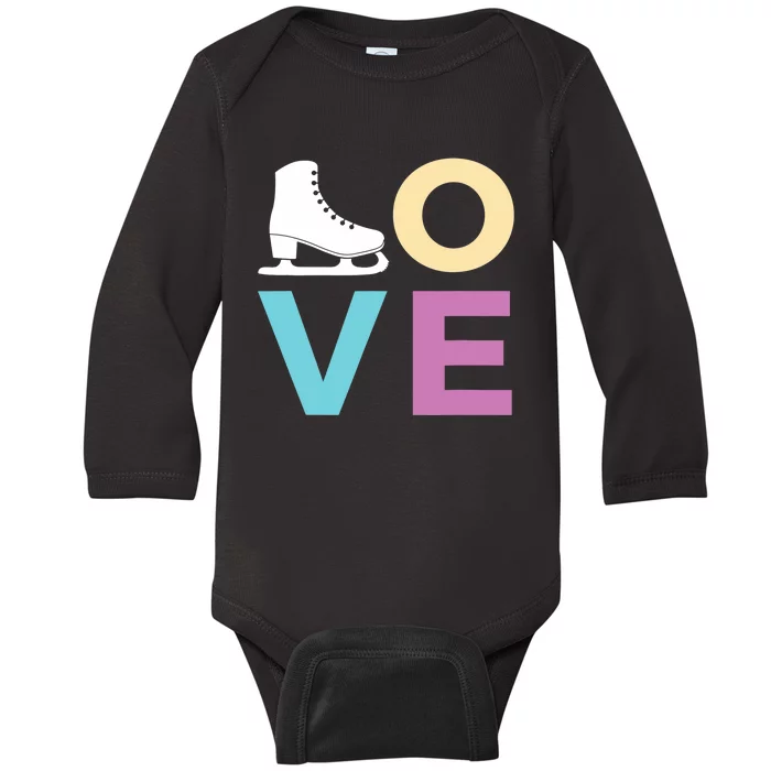 Gift For Girls Wo LOVE Ice Skate Baby Long Sleeve Bodysuit