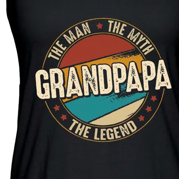 Grandpapa From Grandchildren Grandpapa Myth Legend Ladies Essential Flowy Tank