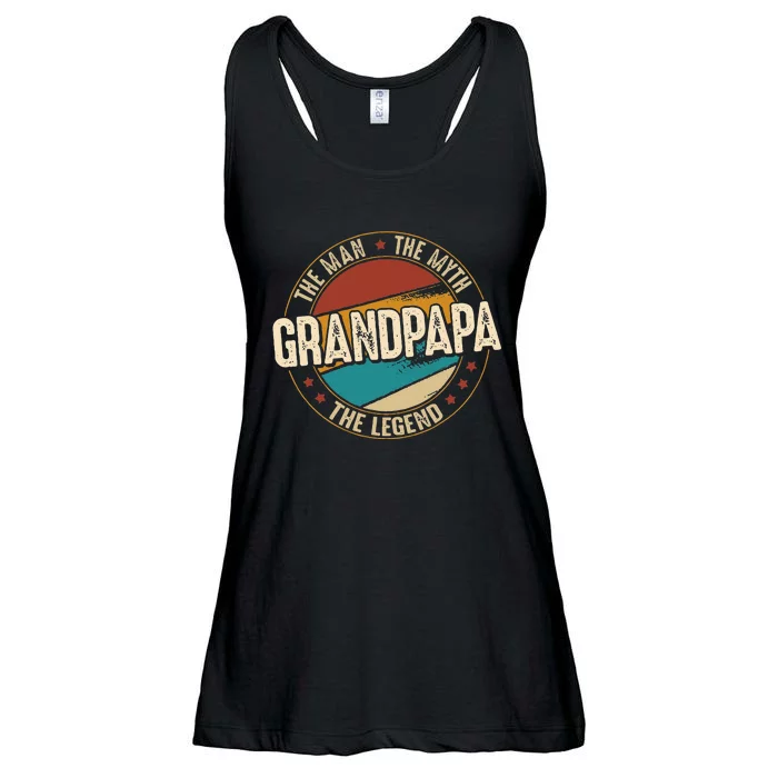 Grandpapa From Grandchildren Grandpapa Myth Legend Ladies Essential Flowy Tank