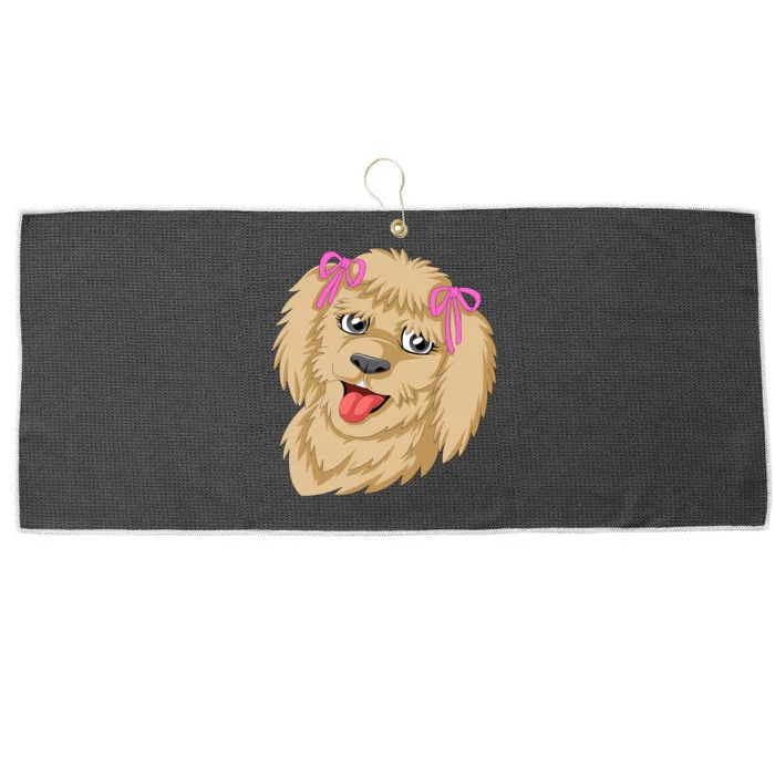 Goldendoodle Face Large Microfiber Waffle Golf Towel