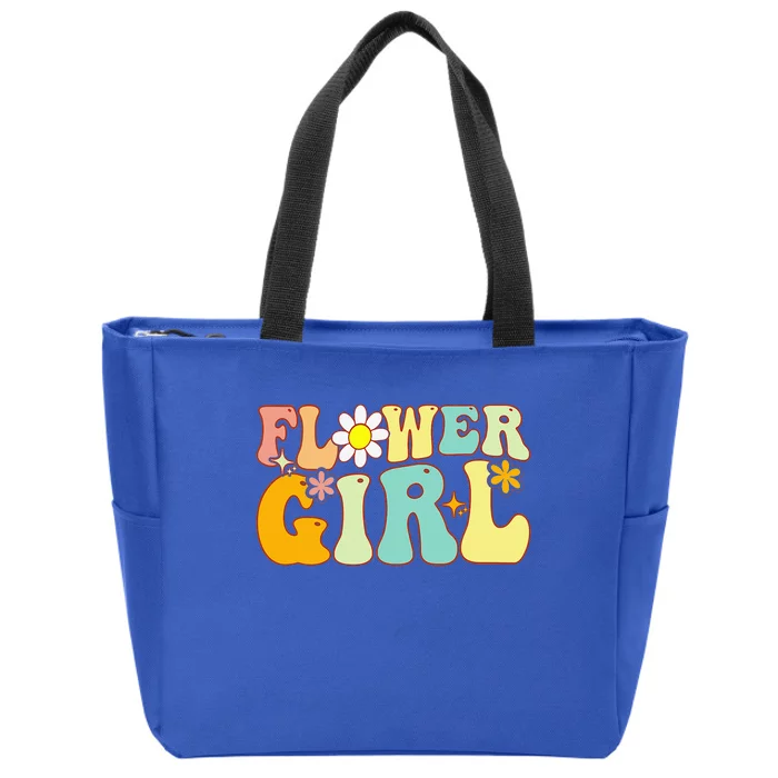 Groovy Flower Girl A Bridesmaid Proposal Flower Girl Zip Tote Bag