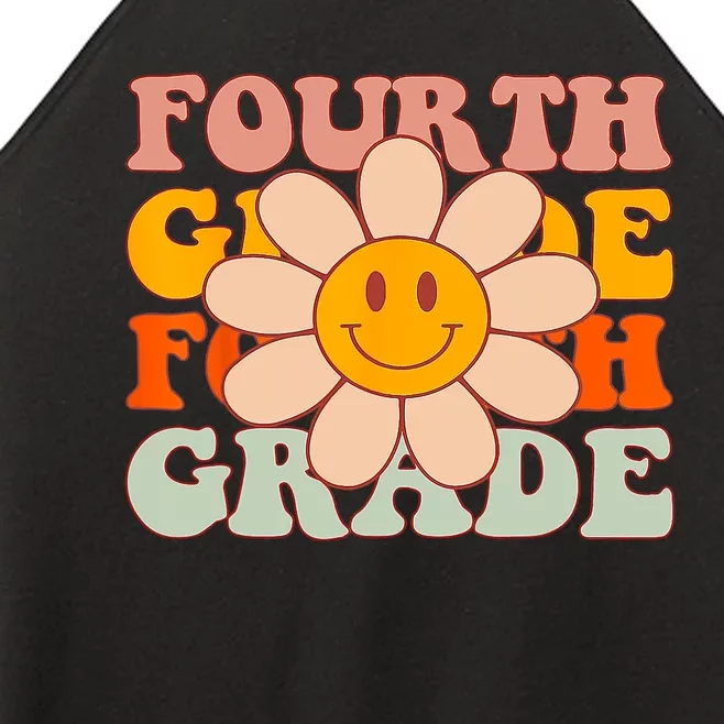 Groovy Fourth Grade Daisy Colorful Back To School Teacher Women’s Perfect Tri Rocker Tank