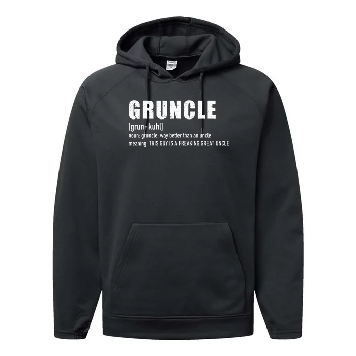 Gruncle for great uncle Performance Fleece Hoodie