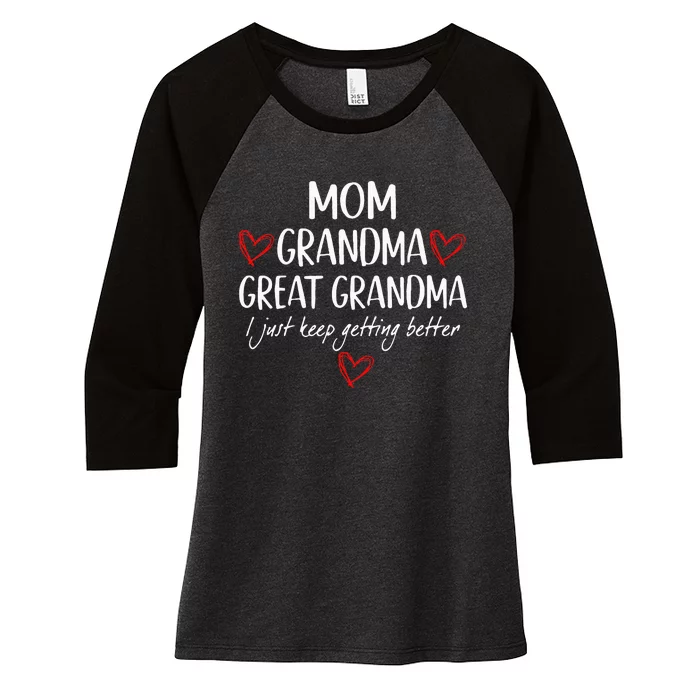 Gifts For Grandma From Grandkids Mom Grandma Great Grandma Women's Tri-Blend 3/4-Sleeve Raglan Shirt