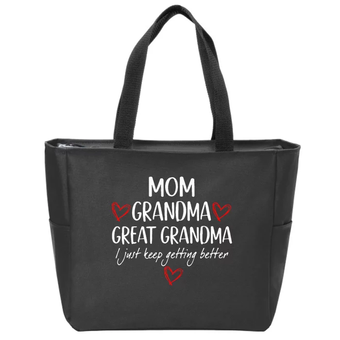 Gifts For Grandma From Grandkids Mom Grandma Great Grandma Zip Tote Bag