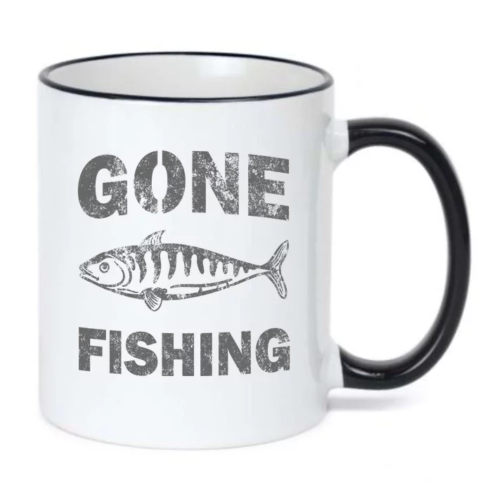 Gone Fishing Black Color Changing Mug