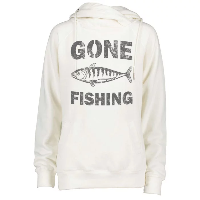 Gone Fishing Womens Funnel Neck Pullover Hood