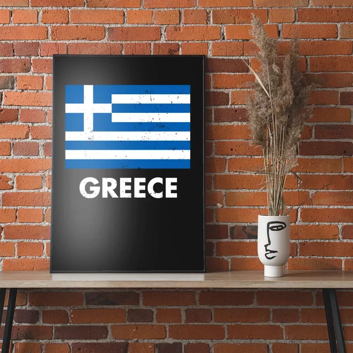 Greece Flag Greek Retro Poster