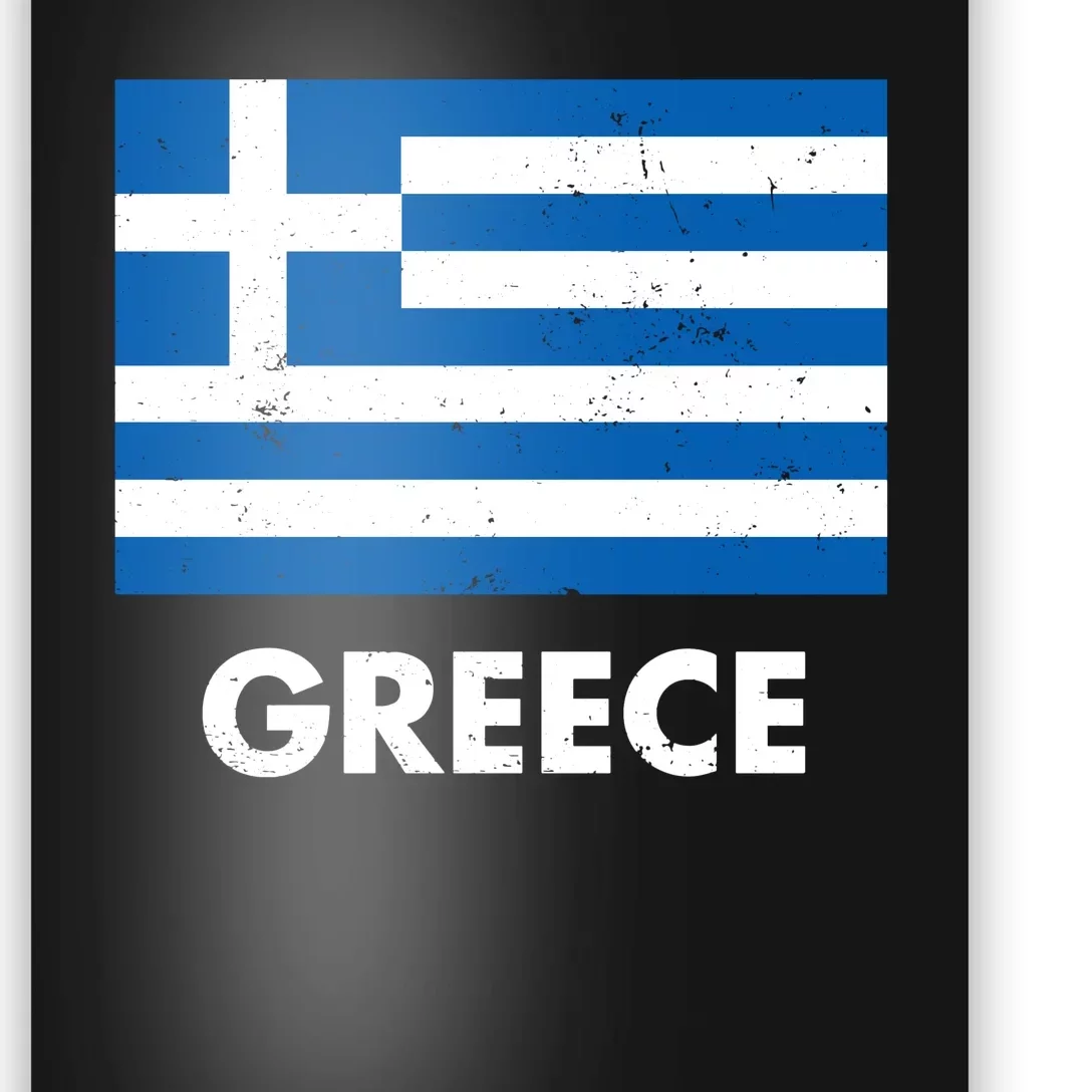 Greece Flag Greek Retro Poster