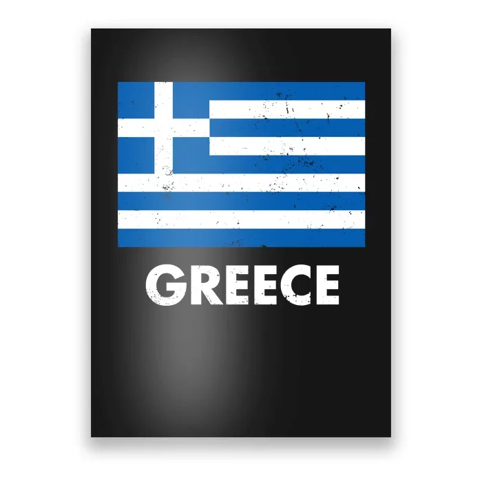 Greece Flag Greek Retro Poster