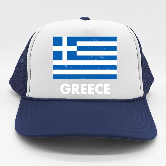 Greece Flag Greek Retro Trucker Hat