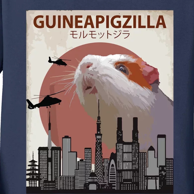 Guineapigzilla Funny Guinea Pig Gift Kids Long Sleeve Shirt