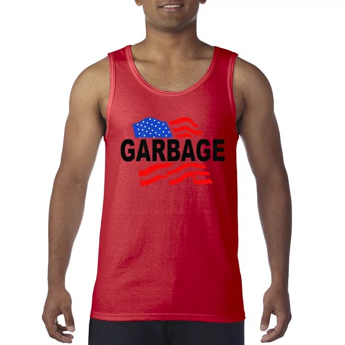 Garbage Funny Garbage Funny America Flag Tank Top