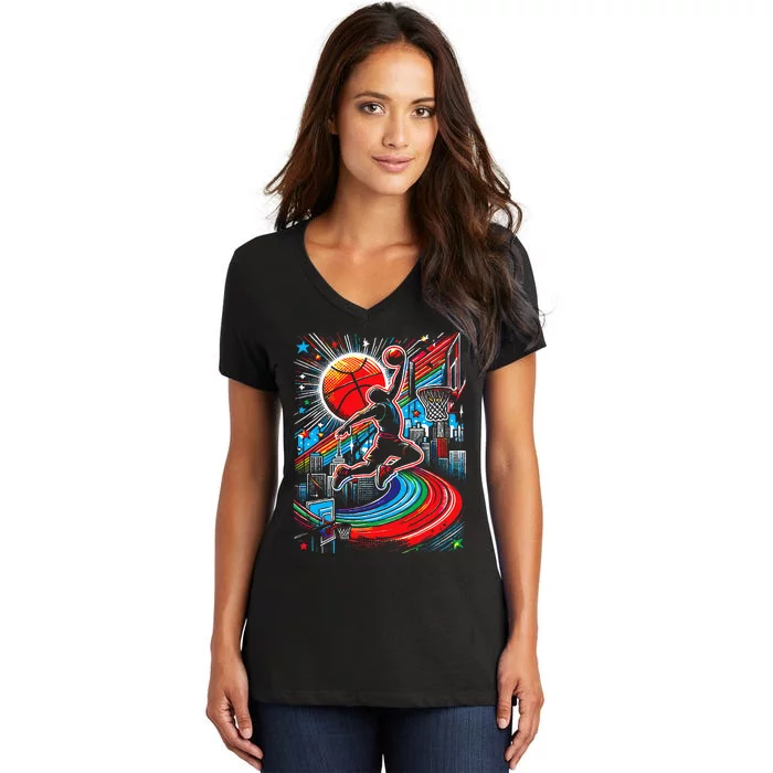 Great Fun Gift Idea For Basketball Fans Women's V-Neck T-Shirt