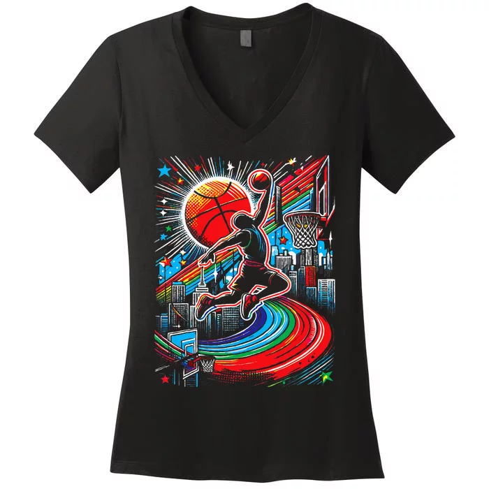 Great Fun Gift Idea For Basketball Fans Women's V-Neck T-Shirt