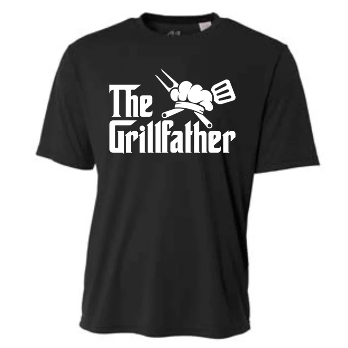 Grillfather Funny Grill Smoker Chef Dad Fathers Day Son Cute Gift Cooling Performance Crew T-Shirt