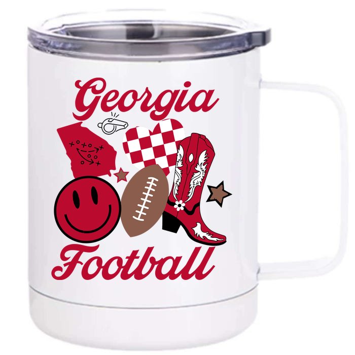 G.E.O.R.G.I.A Football Game Day Front & Back 12oz Stainless Steel Tumbler Cup