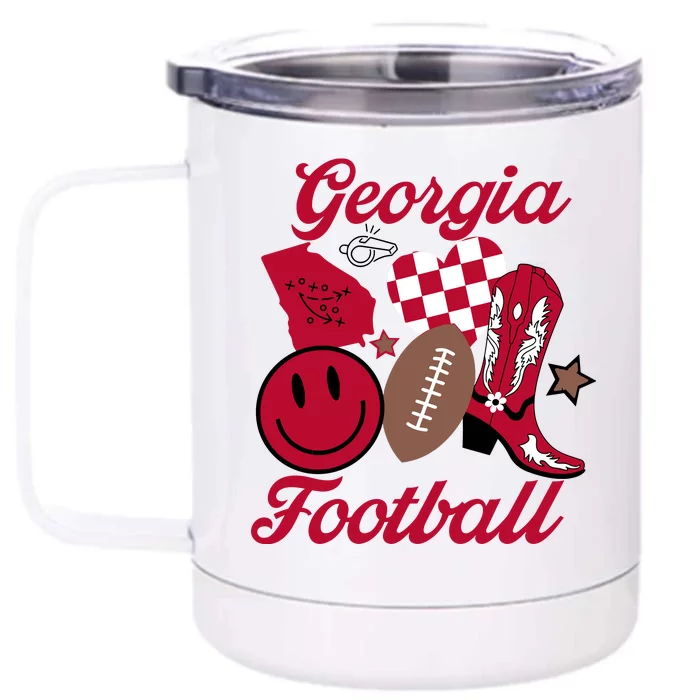 G.E.O.R.G.I.A Football Game Day Front & Back 12oz Stainless Steel Tumbler Cup