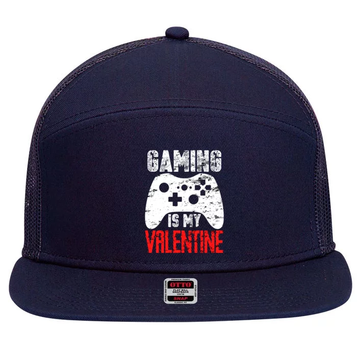 Gaming Funny Gift Video Games Valentines Day Funny Gamer Gift 7 Panel Mesh Trucker Snapback Hat