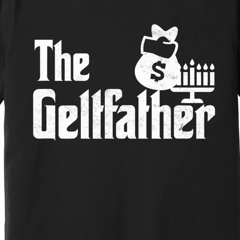 Gelt Father Hanukkah Dreidel Game Jewish Dad Premium T-Shirt