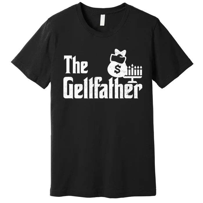 Gelt Father Hanukkah Dreidel Game Jewish Dad Premium T-Shirt