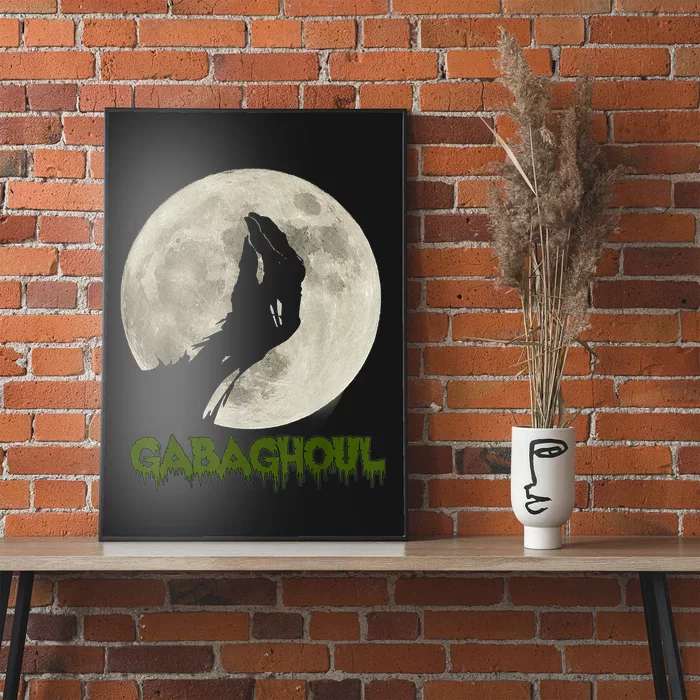 Gabaghoul Funny Hand Moon Halloween Poster