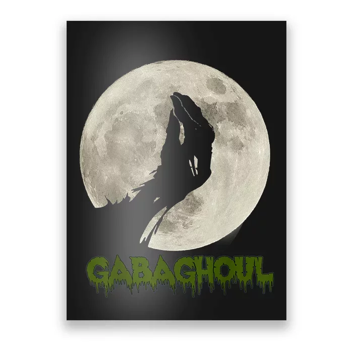 Gabaghoul Funny Hand Moon Halloween Poster