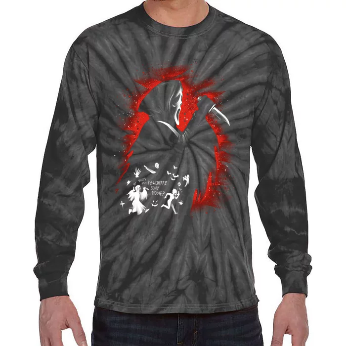 Ghost Face Halloween Tie-Dye Long Sleeve Shirt